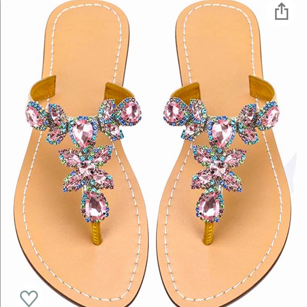 BOHEMIAN RHINESTONE DESIGN sandals SZ 8